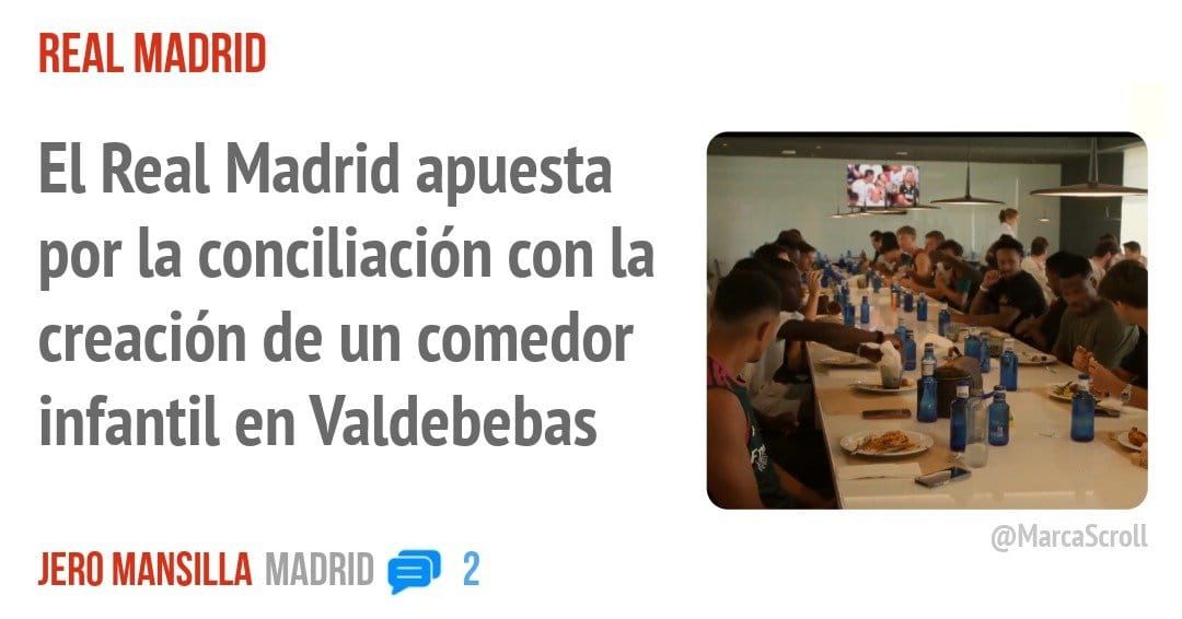 REAL MADRID. El Real Madrid apuesta por la conciliación con la creación de un comedor infantil en Valdebebas