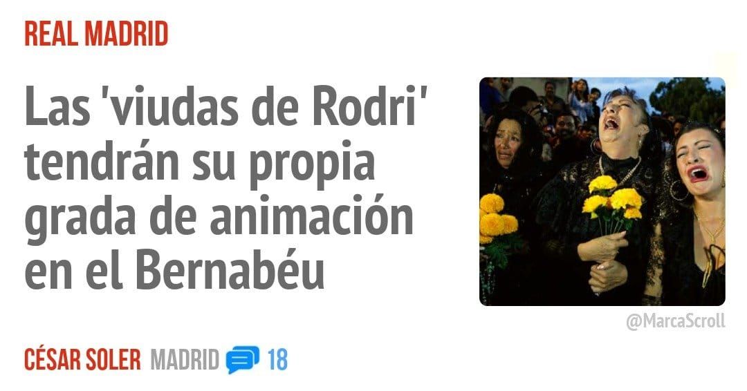 REAL MADRID. Las 'viudas de Rodri' tendrán su propia grada de animación en el Bernabéu