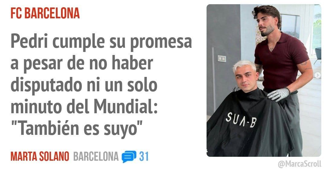 FC BARCELONA. Pedri cumple su promesa a pesar de no haber disputado ni un solo minuto del Mundial: "También es suyo"