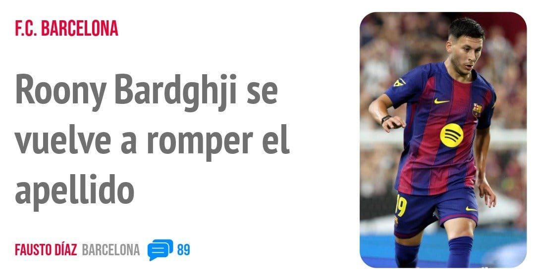 F.C. BARCELONA. Roony Bardghji se vuelve a romper el apellido