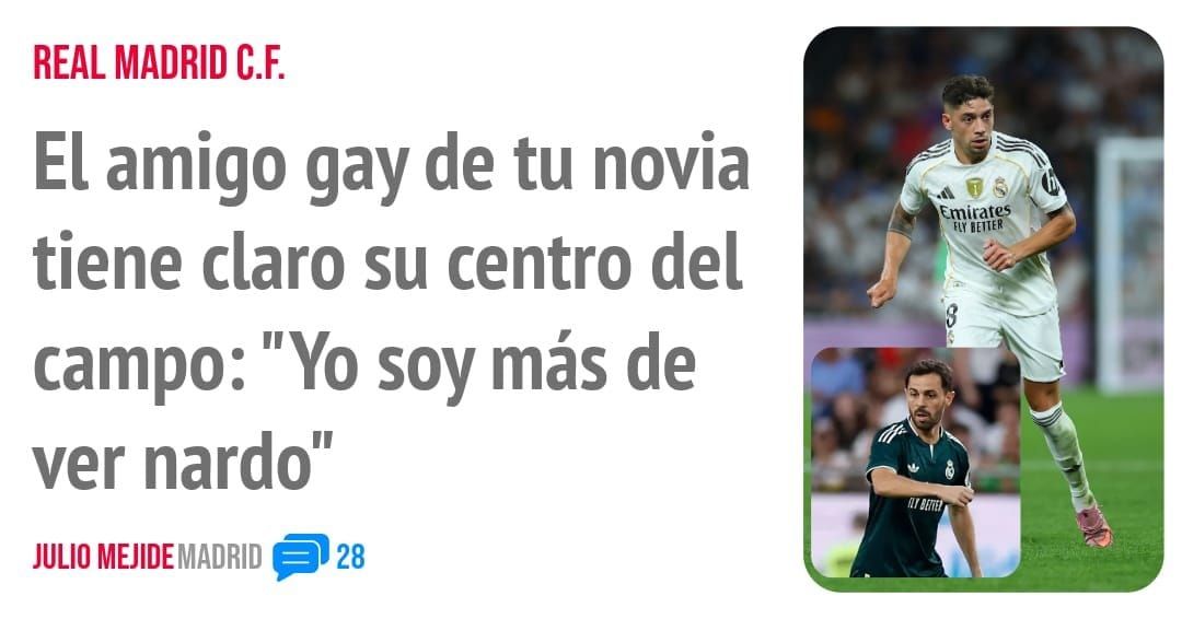 REAL MADRID C.F.. El amigo gay de tu novia tiene claro su centro del campo: "Yo soy más de ver nardo"