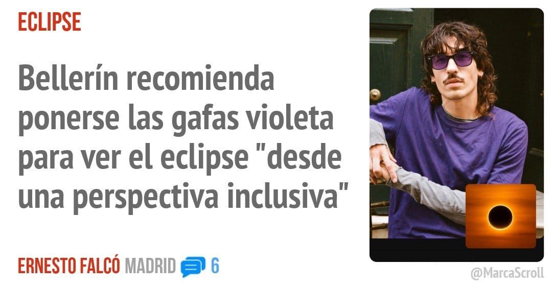 ECLIPSE. Bellerín recomienda ponerse las gafas violeta para ver el eclipse "desde una perspectiva inclusiva"