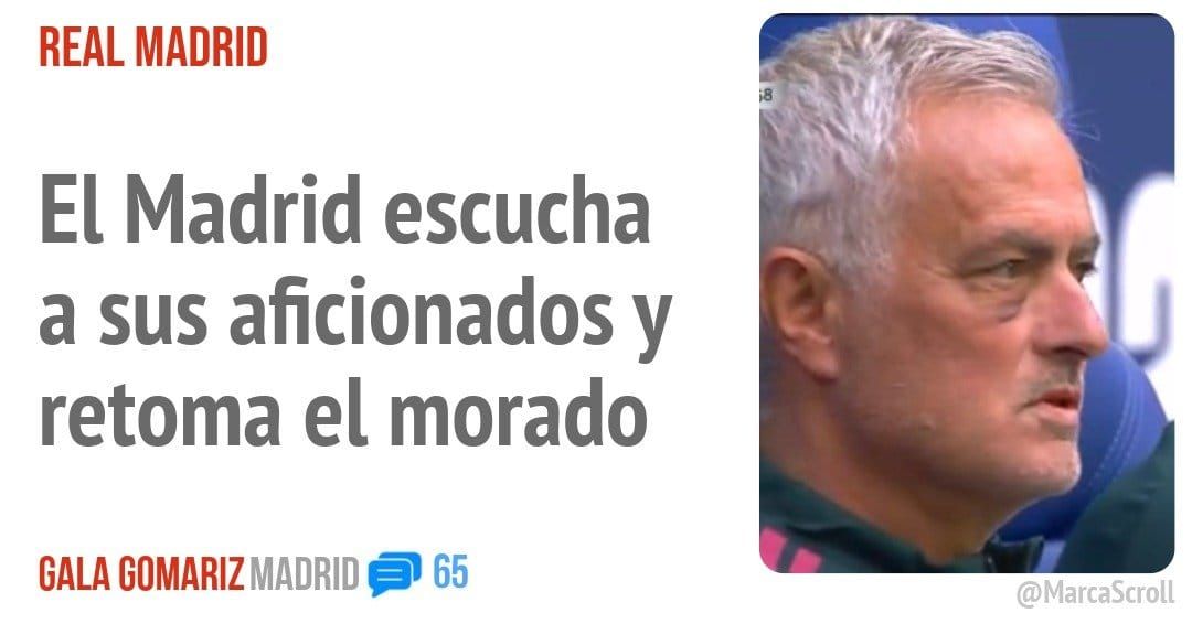 REAL MADRID. El Madrid escucha a sus aficionados y retoma el morado