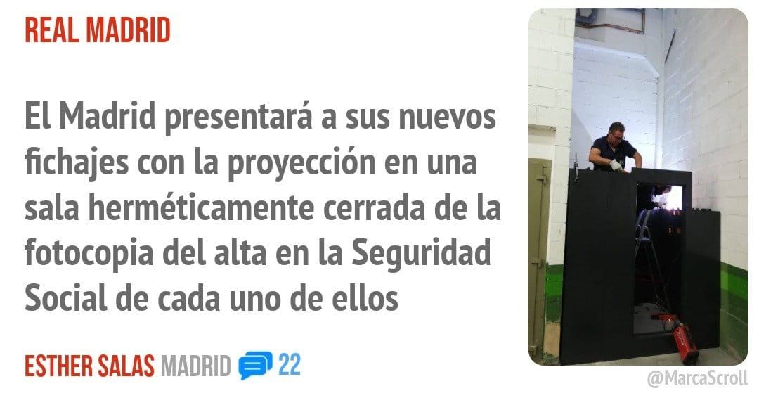 REAL MADRID. El Madrid presentará a sus nuevos fichajes con la proyección en una sala herméticamente cerrada de la fotocopia del alta en la Seguridad Social de cada uno de ellos