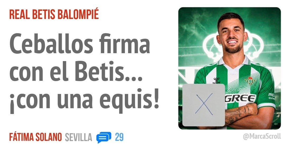 REAL BETIS BALOMPIÉ. Ceballos firma con el Betis... icon una equis!