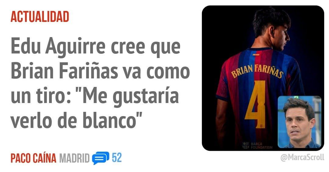 ACTUALIDAD. Edu Aguirre cree que Brian Fariñas va como un tiro: "Me gustaría verlo de blanco"