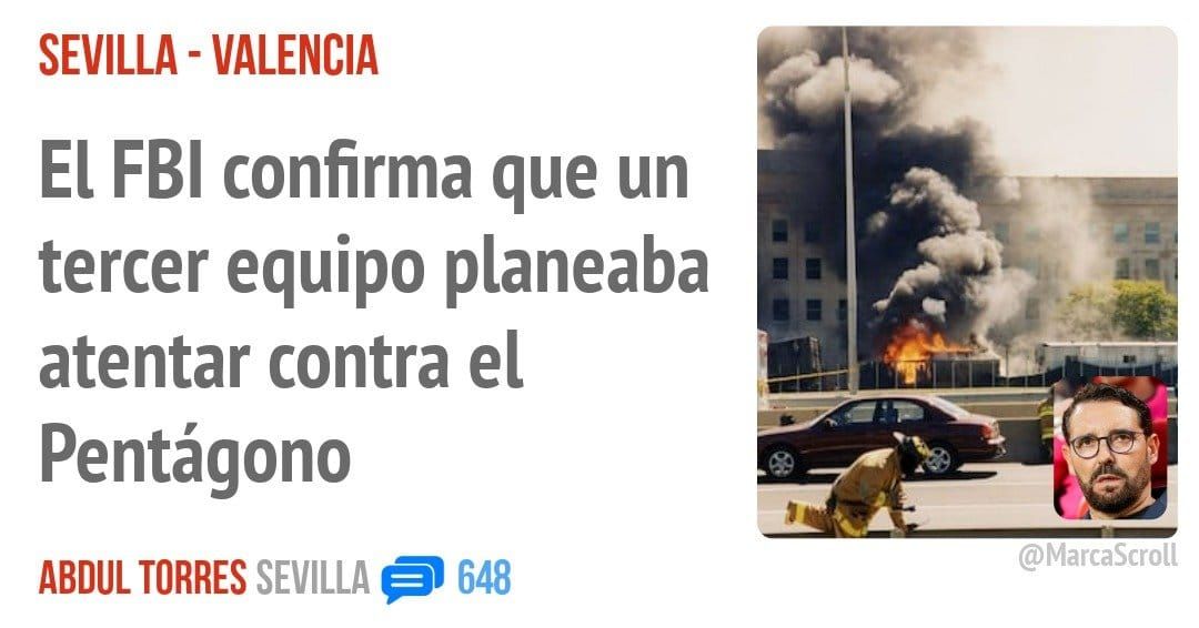 SEVILLA - VALENCIA. El FBI confirma que un tercer equipo planeaba atentar contra el Pentágono