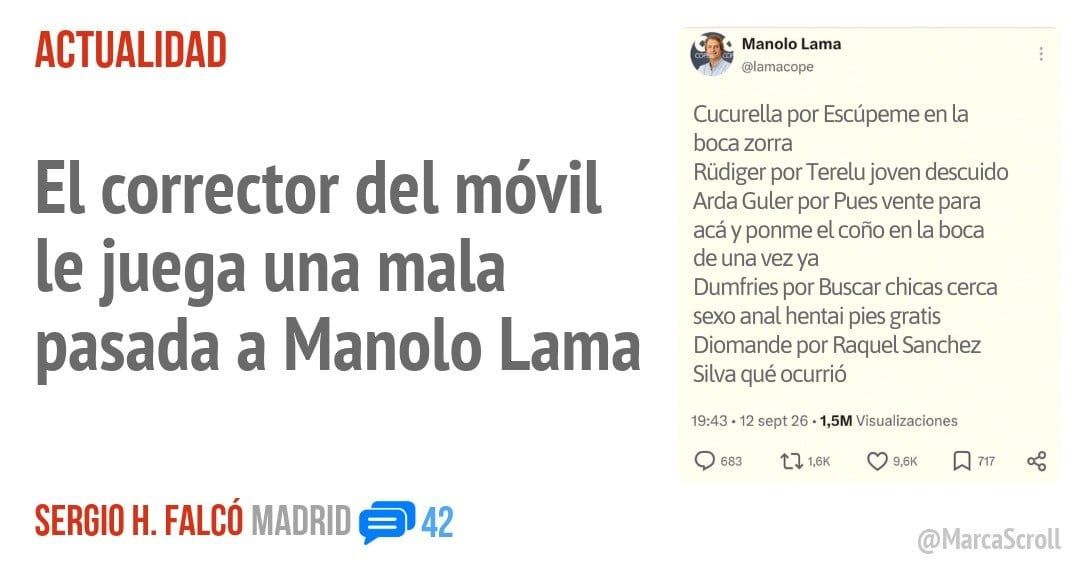 ACTUALIDAD. El corrector del móvil le juega una mala pasada a Manolo Lama