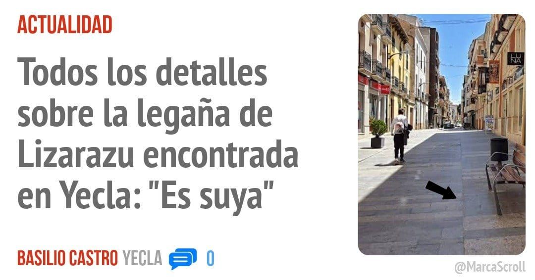 ACTUALIDAD. Todos los detalles sobre la legaña de Lizarazu encontrada en Yecla: "Es suya"