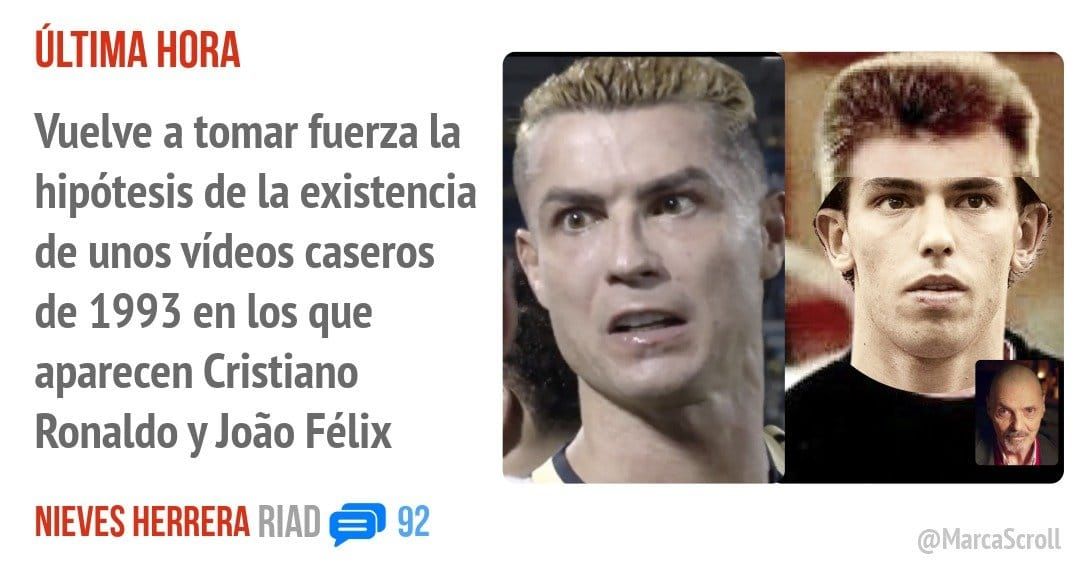 ÚLTIMA. Vuelve a tomar fuerza la hipótesis de la existencia de unos vídeos caseros de 1993 en los que aparecen Cristiano Ronaldo y João Félix