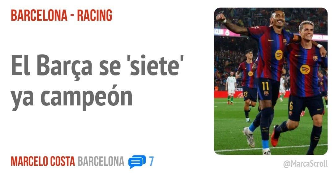 BARCELONA - RACING. El Barça se 'siete' ya campeón
