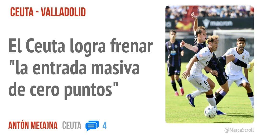 CEUTA - VALLADOLID. El Ceuta logra frenar "la entrada masiva de cero puntos"