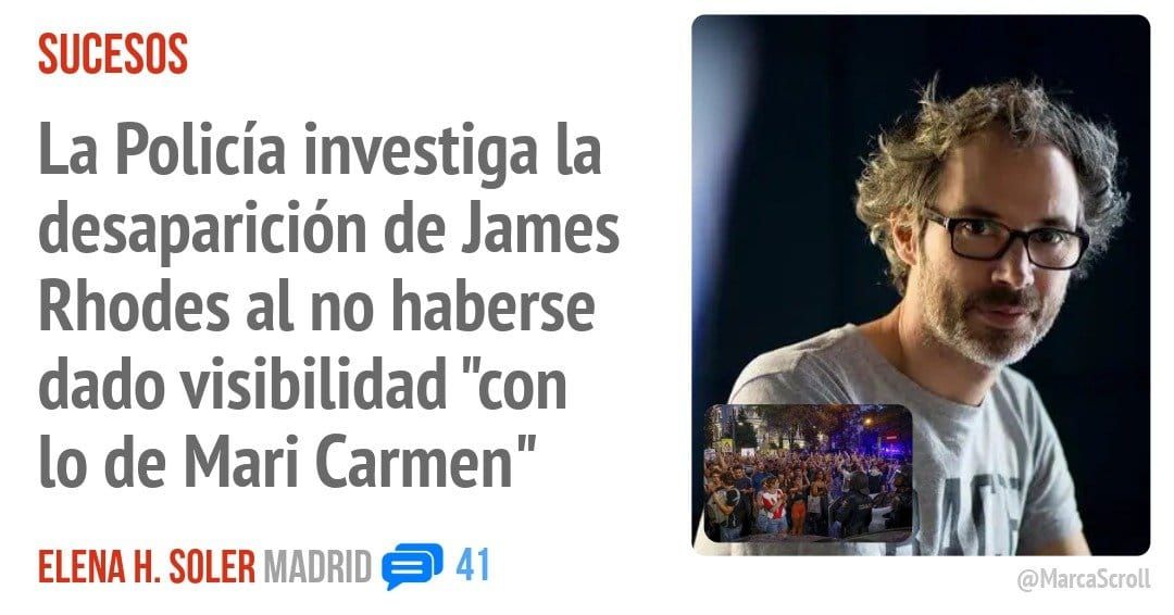 SUCESOS. La Policía investiga la desaparición de James Rhodes al no haberse dado visibilidad "con 10 de Mari Carmen"