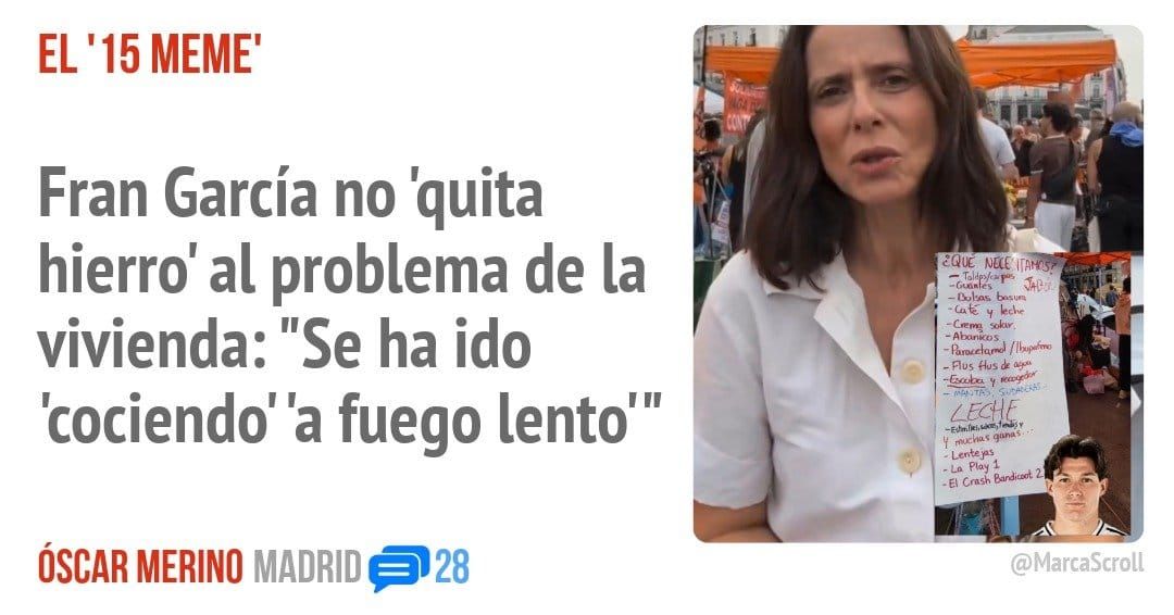 EL '15 MEME'. Fran García no 'quita hierro' al problema de la vivienda: "Se ha ido 'cociendo' 'a fuego lento"'