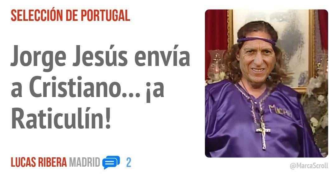 SELECCIÓN DE PORTUGAL. Jorge Jesús envía a Cristiano... ia Raticulín!