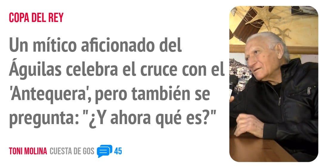 COPA DEL REY. Un mítico aficionado del Águilas celebra el cruce con el 'Antequera', pero también se pregunta: "¿Y ahora qué es?"