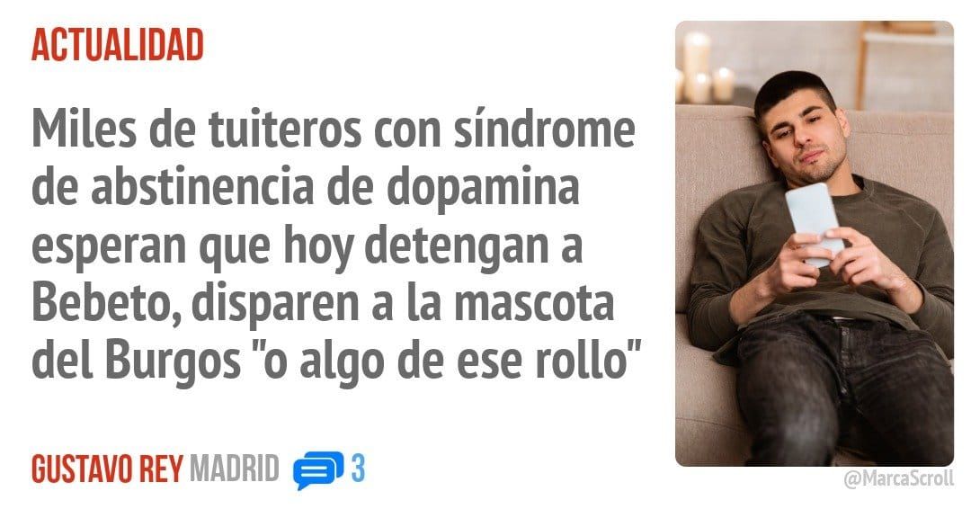 ACTUALIDAD. Miles de tuiteros con síndrome de abstinencia de dopamina esperan que hoy detengan a Bebeto, disparen a la mascota del Burgos "o algo de ese rollo"