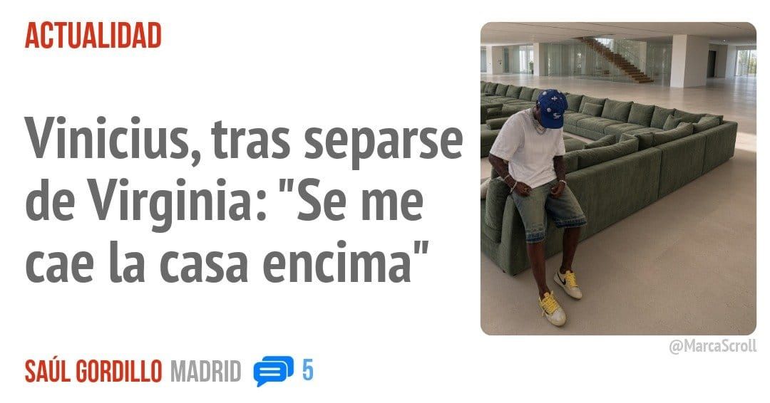 ACTUALIDAD. Vinicius, tras separse de Virginia: "Se me cae la casa encima"
