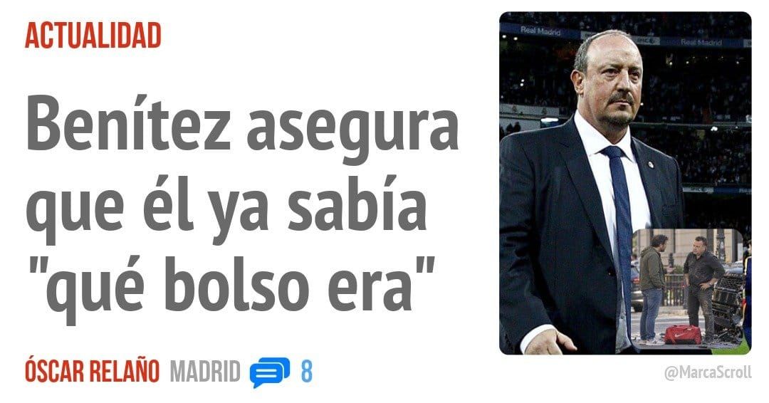 ACTUALIDAD. Benítez asegura que él ya sabía "qué bolso era"