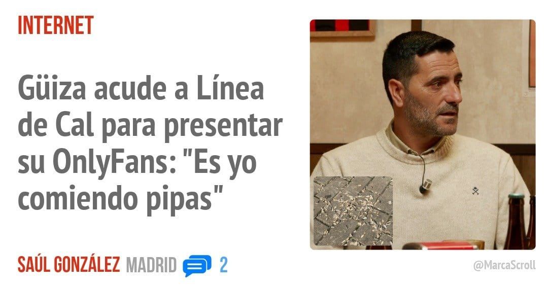 INTERNET. Güiza acude a Línea de Cal para presentar su OnlyFans: "Es yo comiendo pipas"