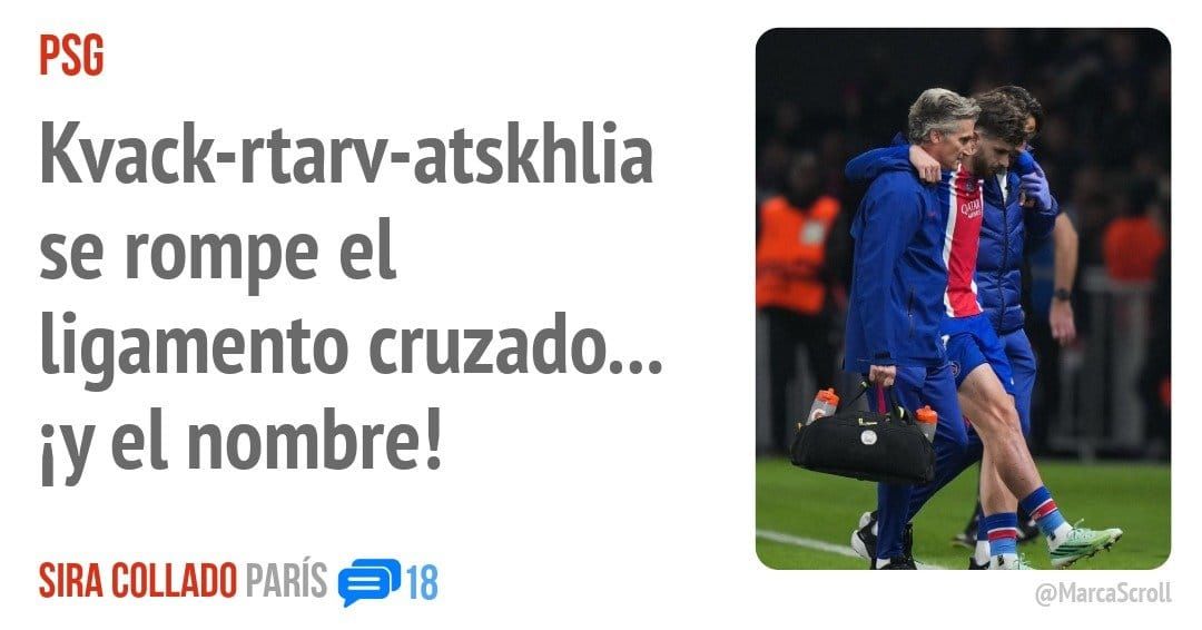 PSG. Kvack-rtarv-atskhlia se rompe el ligamento cruzado...