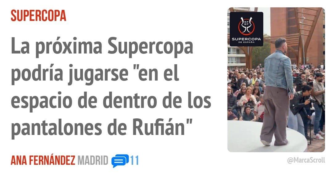 SUPERCOPA. La próxima Supercopa podría jugarse "en el espacio de dentro de los pantalones de Rufián"