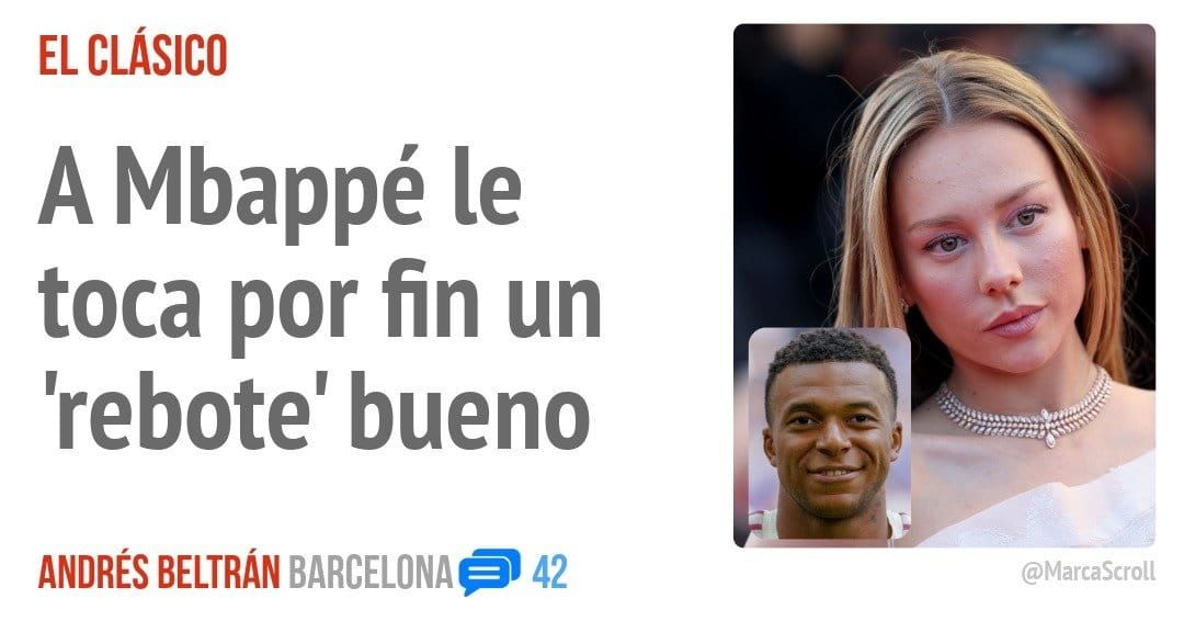 EL CLÁSICO. A Mbappé le toca por fin un 'rebote' bueno