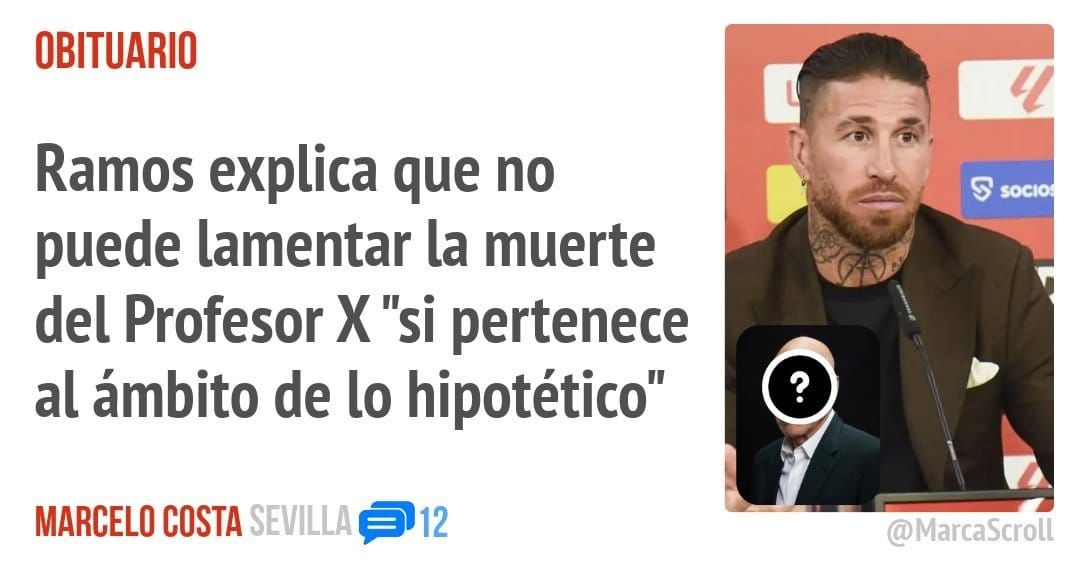OBITUARIO. Ramos explica que no puede lamentar la muerte del Profesor X "si pertenece al ámbito de lo hipotético"