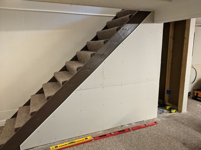 Stair Storage Series, Part 5: Installing Drywall