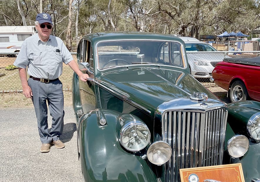 Geoff Taylor with his Mark 5 Jaguar.