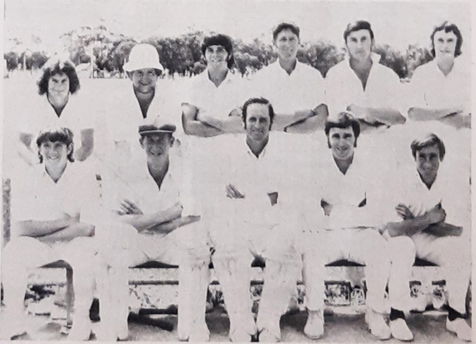 Birchip’s 1971-1972 premiership team: Back row, left to right, D. Cleland, Lin. Cahoon, Roger Blencowe, B. Rankin, P. O'Donnell, Dennis O'Connor. Front: Eric Brown, Daryl Cooper, Frank Tuck, Max Cartwright (captain), Ian Sinclair.