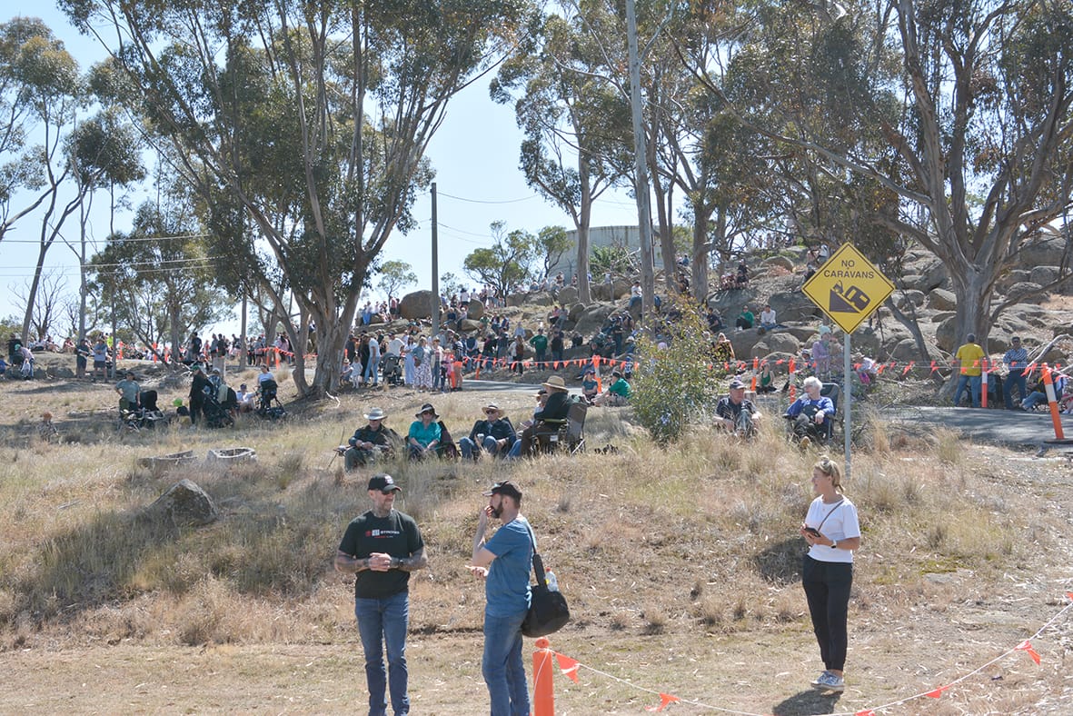 A view of the crowd assembled on Mount Wycheproof for the King of the Mountain event held Saturday, September 28.