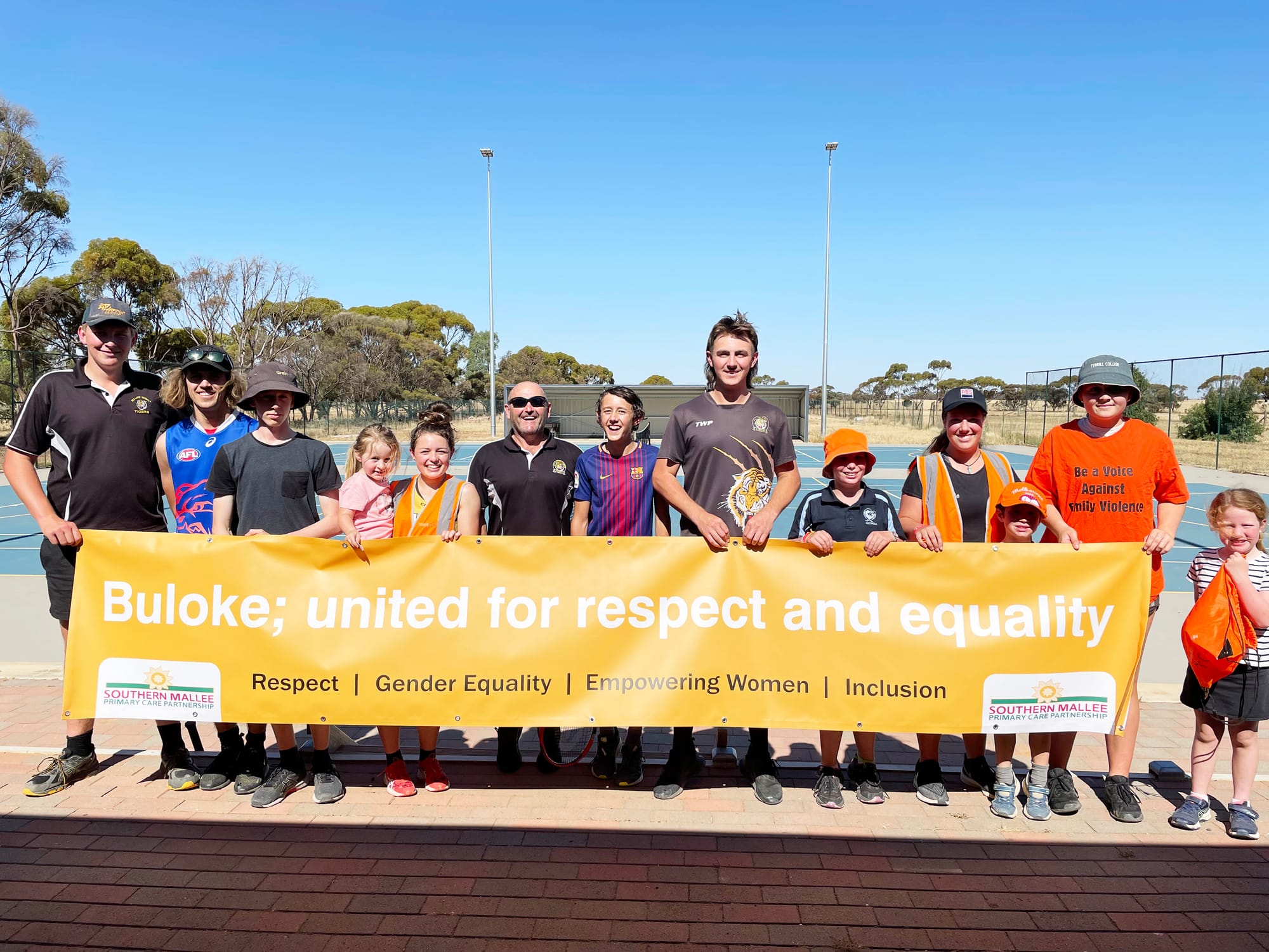 Sea Lake participants, left to right: Henry McClelland, Tyson Hickey, Lucas McLnerney, Mya McClelland, Keely Griffths, Kerryn Griffths, Tye Griffths, Dylan Hickey, Georgia McClelland, Lily McClelland, Tom McClelland, Natalie Hickey and Charlie McClelland. 