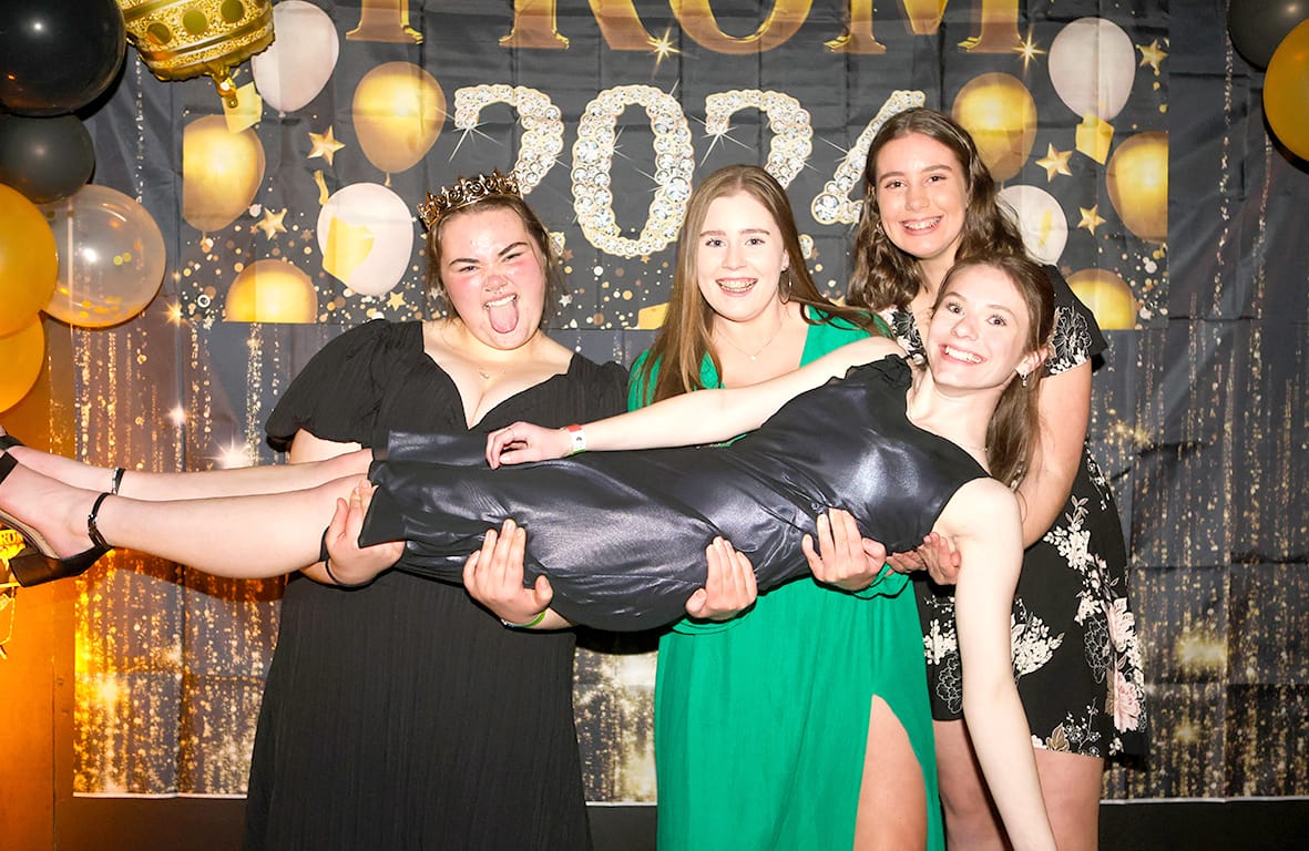From left: Kayla Watson, Tiarnah Hepworth and Alyssa Hepworth hold up Josie Lamour.
