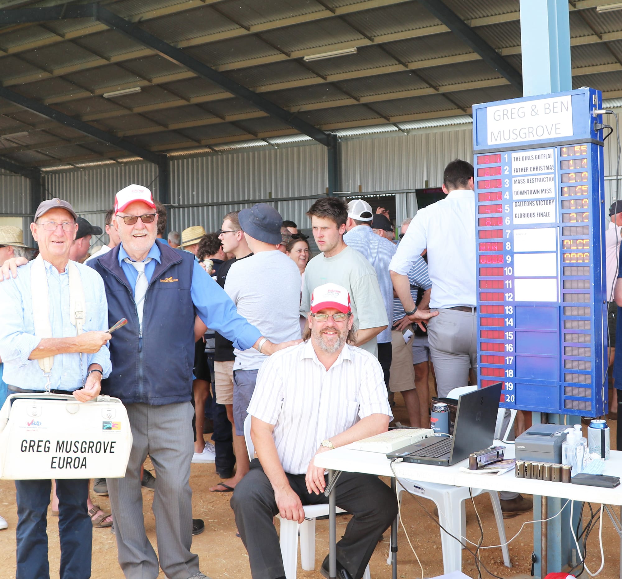 Daryl Cooper on the bag, with Greg and Ben Musgrove.