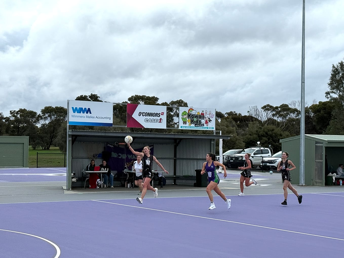 Netball in the Wet at Boort