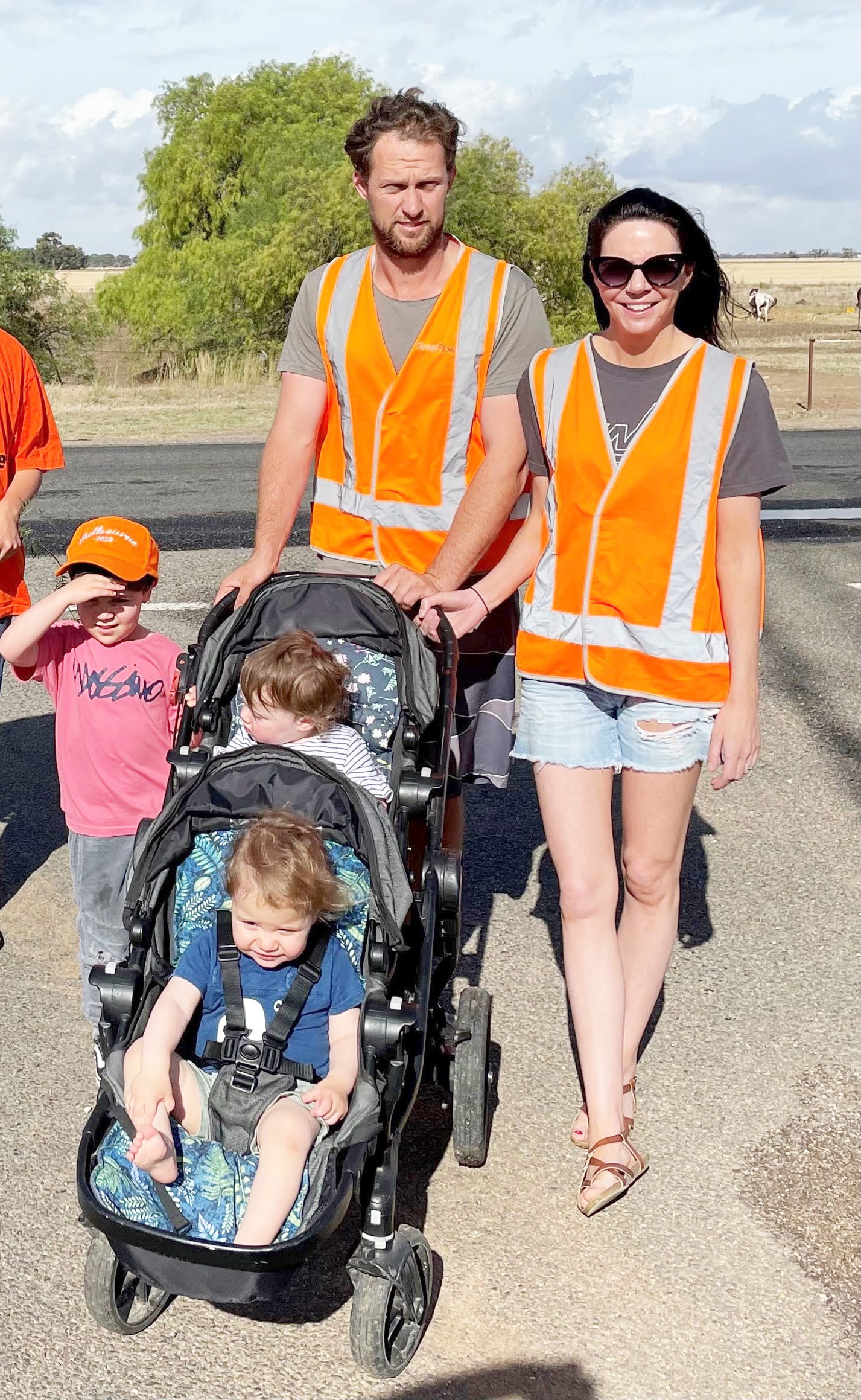 Jordan and Gemma Matthews with Teddy, Louis and Willa.