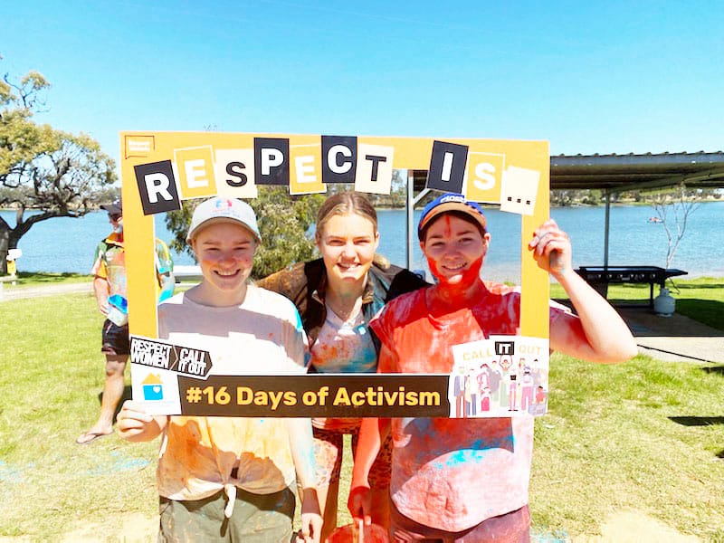 Birchip Youth Group members Gemma Woods, Hannah Cook and Ella Hogan, organisers of Watchem Lake run.