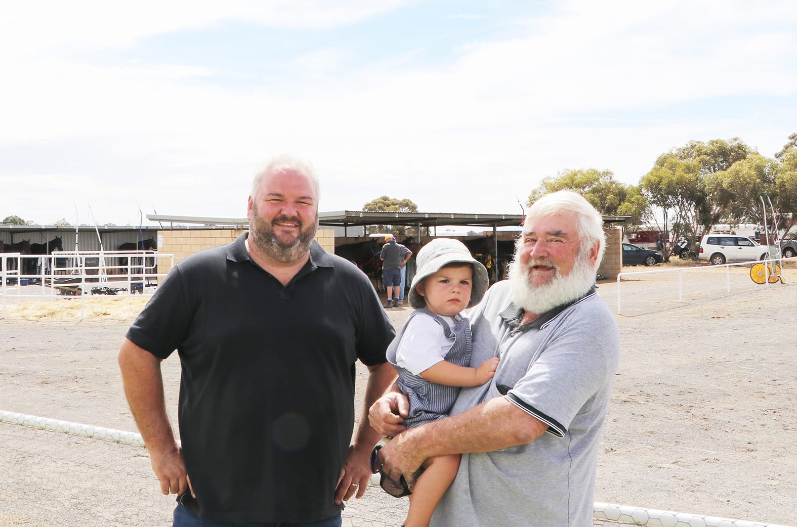 Tom McLoughlan Junior (left), with Tom McLoughlan Senior and baby Tom.