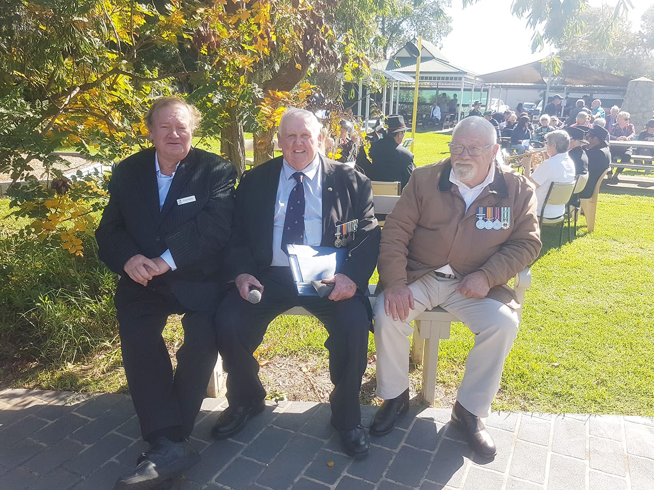 Buloke Shire Mayor Alan Getley, Wycheproof RSL sub-branch president Graeme “Tiger” Allan, and guest speaker, Vietnam veteran Gary Russell.