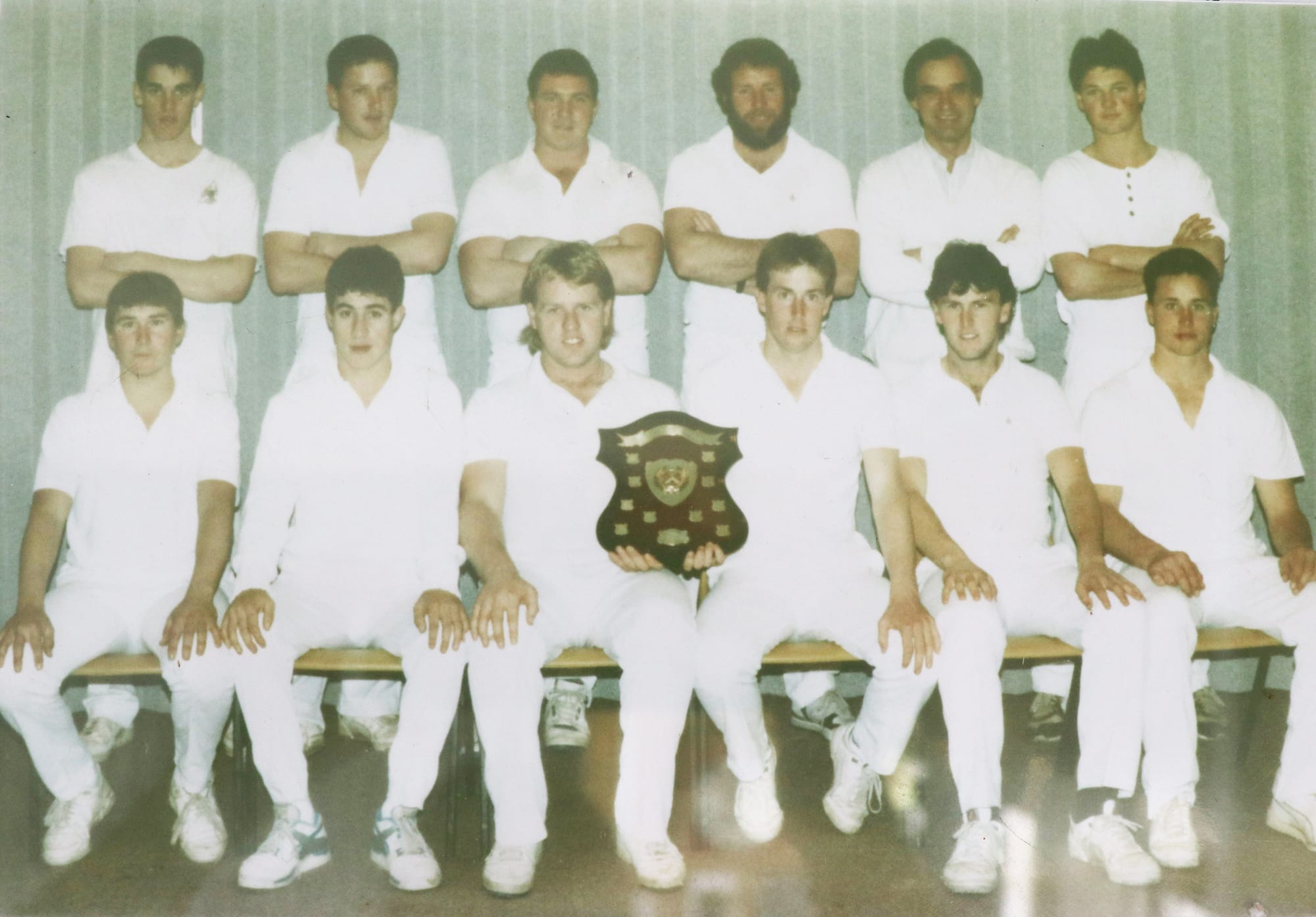 Birchip’s 1989-1990 premiership team: Back row, left to right, Ben Musgrove, Scott Randall, Steven Sparrow, Shane Blencowe, Steven Hall, Brad Cooper. Front: John Wilson, Brett Schofield, Bruce Morcom, Craig Blencowe, Hayden Hogan, Todd Cahoon.