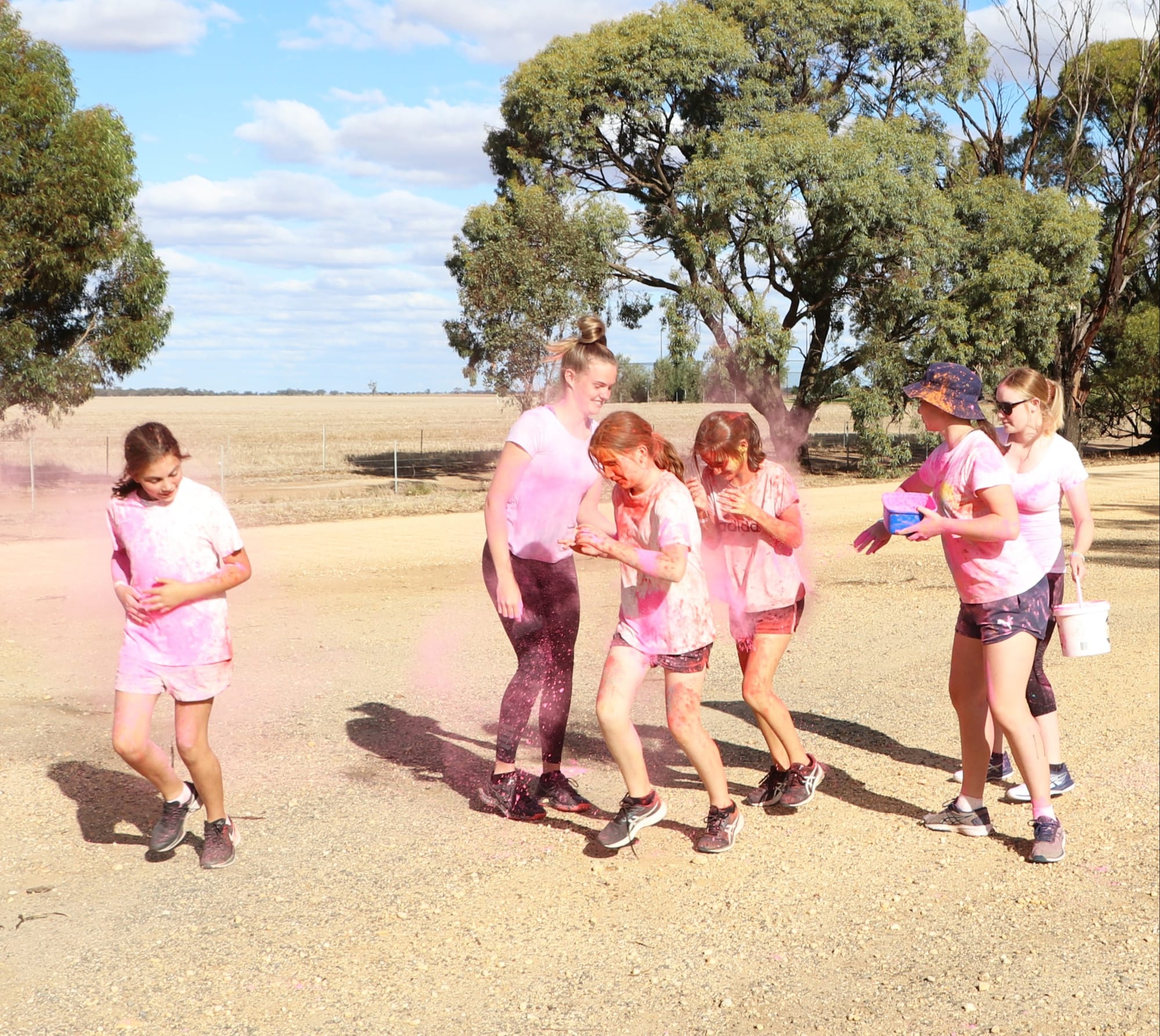 Hannah Cook and Ella Hogan cover the girls at the final leg.