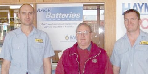 Left to right: Craig and Ray Walsh, and Chris Thompson, at Walsh Motors.