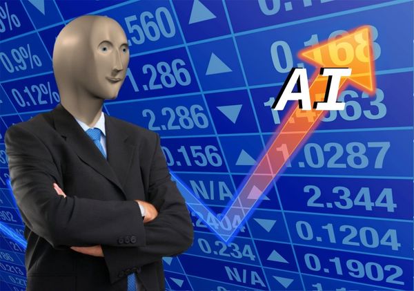 Stonks guy, but the stonks is AI