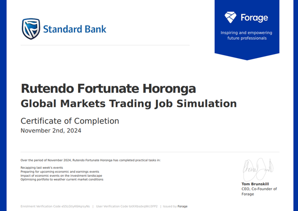 Simulating a junior equities trader at Standard Bank Global.