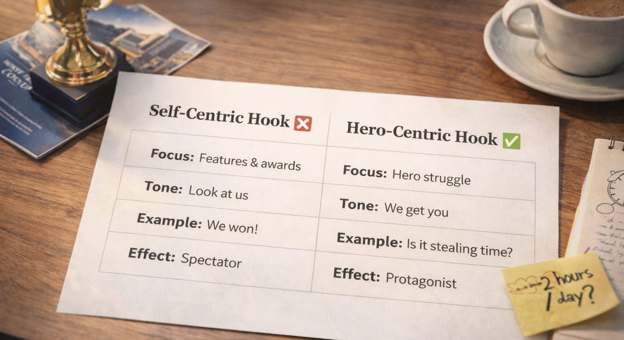 Self Centric Hook vs Hero Centric Hook