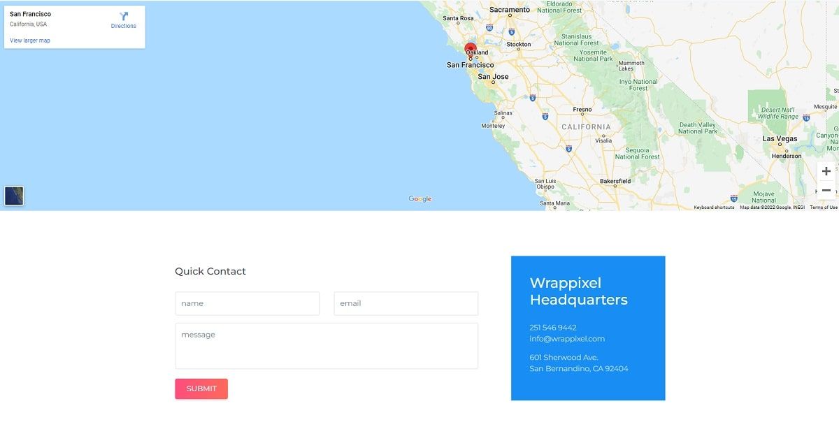 WrapKit Lite (Open-Source Bootstrap 5 Kit) - Contact Component.