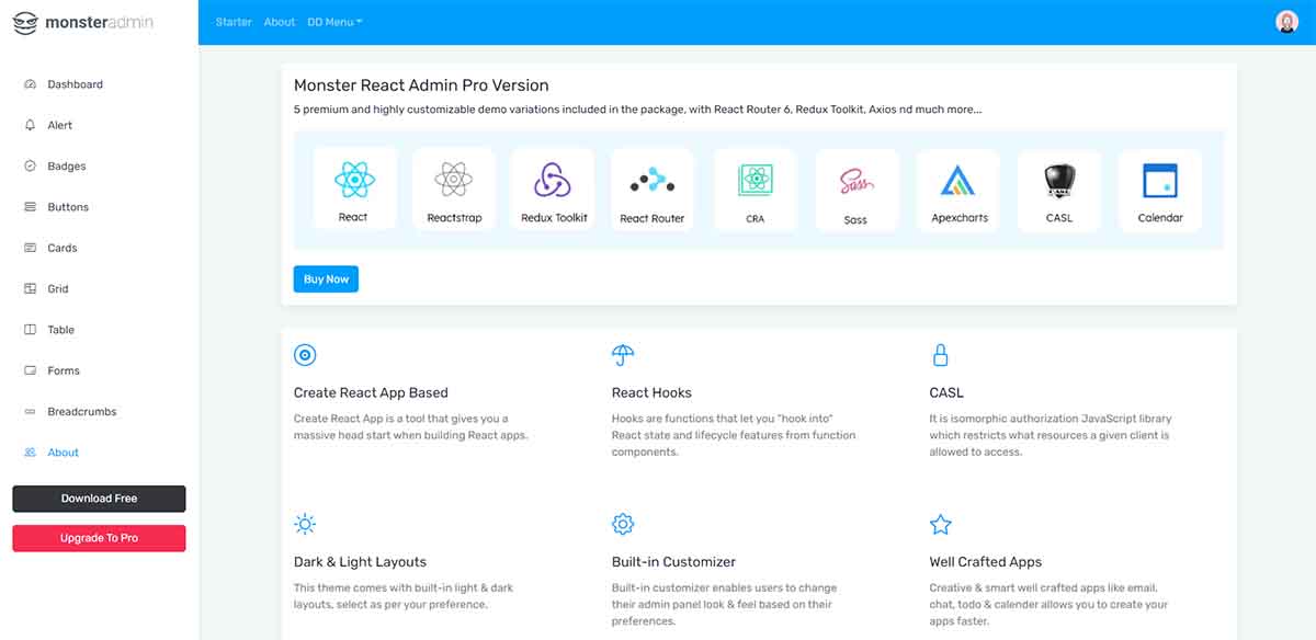 Monster NextJS (Open-Source) - About Page