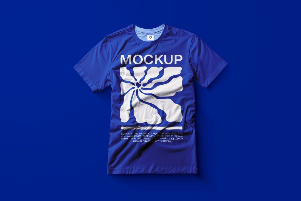 Simple Blue T-Shirt Mockup