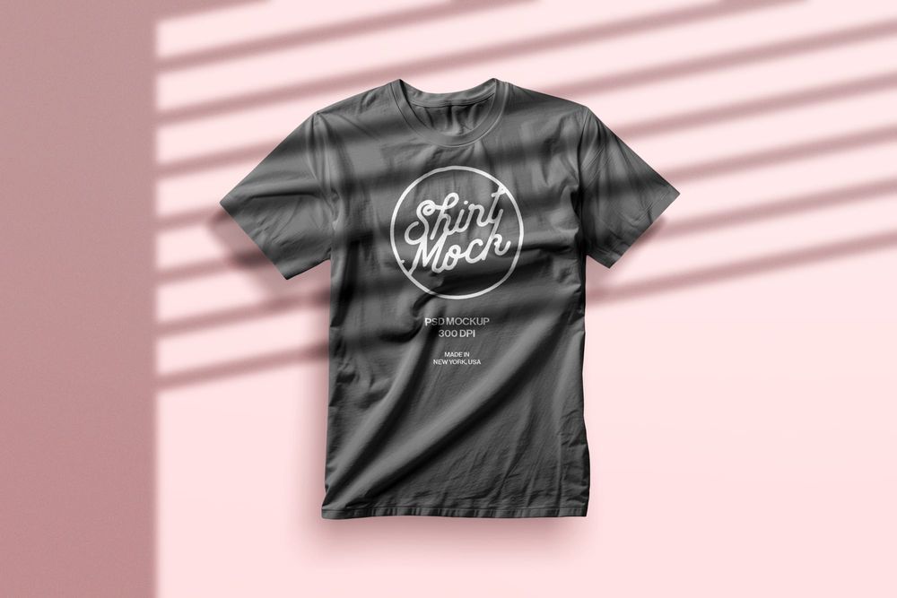 Glued T-Shirt Mockup on Pink Background